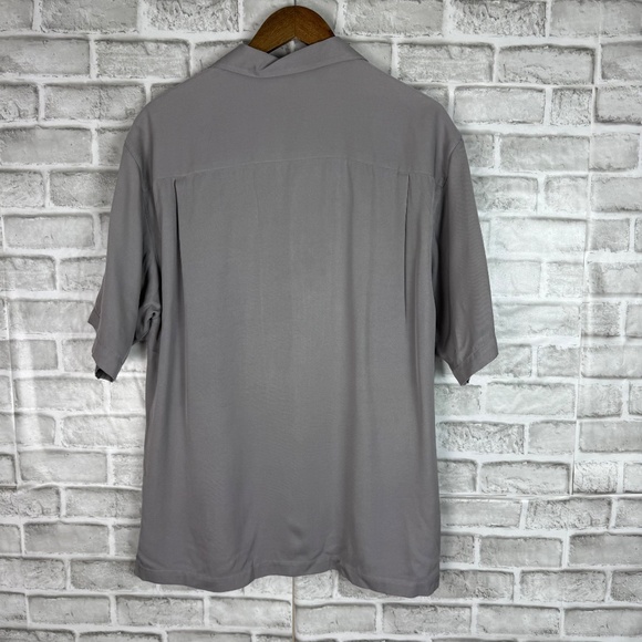 Tommy Bahama Poipu Bay Concrete Gray All Silk Hawaiian Camp Shirt Mens MEDIUM - Picture 5 of 7